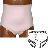 OPTIONS Ladies' Basic with Built-In Barrier/Support, Soft Pink, Left-Side Stoma, Large 8-9, Hips 41" - 45"  8080001LL-Each
