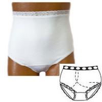 OPTIONS Ladies' Basic with Built-In Barrier/Support, White, Right-Side Stoma, Large 8-9, Hips 41" - 45"  8080204LR-Each