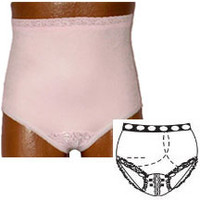 OPTIONS Split-Lace Crotch with Built-In Barrier/Support, Soft Pink, Left-Side Stoma, Large 8-9, Hips 41" - 45"  8081001LL-Each