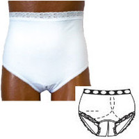 OPTIONS Split-Cotton Crotch with Built-In Barrier/Support, White, Left-Side Stoma, Large 8-9, Hips 41" - 45"  8081204LL-Each