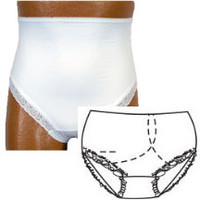 OPTIONS Ladies' Brief with Built-In Barrier/Support, White, Left-Side Stoma, Large 8-9, Hips 41" - 45"  8088004LL-Each