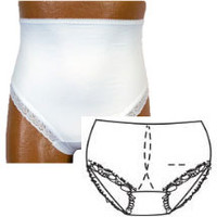 OPTIONS Ladies' Brief with Built-In Barrier/Support, White, Center Stoma, Small 4-5, Hips 33" - 37"  8088004SC-Each