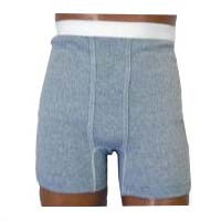 OPTIONS Men's Boxer Brief with Built-In Barrier/Support, Gray, Dual Stoma, Small 32-34  8094006SD-Each