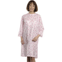 Snapwrap Adult Patient Gown,Pink Rosebuds, Each  84500LPP-Each