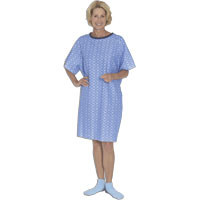 Tieback Patient Gown, Blue Marble, One Size  84550BM-Each