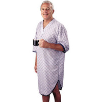 SleepShirt Men's Patient Gown, Large/X-Large, Blue Plaid  84560BPLXL-Each