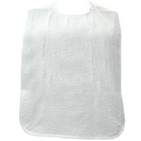 Adult Bib with Velcro Closure and Vinyl Backing, White, 18" x 30"  84M451830WSVS-Each