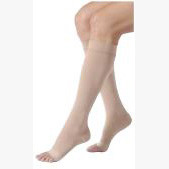 Relief Knee-High Extra Firm Compression Stockings with Silicone Band, Open Toe, X-Large Full Calf, Beige  BI114757-Each