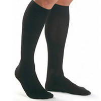 Men's Knee-High Ribbed Compression Socks Large, Black  BI115454-Each