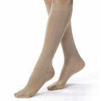 Knee-High Ribbed Compression Stockings X-Large, Natural  BI115273-Each