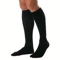 Men's Knee-High Ribbed Compression Socks Large Full Calf, Black  BI115374-Each