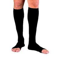 Men's Ribbed Knee-High Compression Socks X-Large Full Calf, Black  BI115373-Each