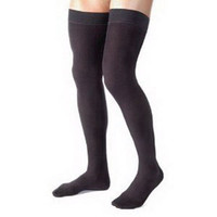 Men's Thigh-High Ribbed Compression Stockings Small, Black  BI115412-Each