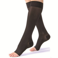UltraSheer Knee-High Stockings, 20-30 mmHg, Petite, Large, Open Toe, Black  BI119786-Each