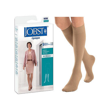 Jobst Opaque SoftFit Knee-High, 20-30, Closed, Natural, Medium ...