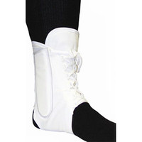 BellHorn Lightweight LaceUp Canvas Ankle Brace, Medium 81/2"  10'' Waist, White