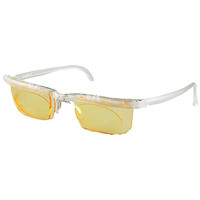 Computer Eyewear with Natural Frame and Yellow Lenses