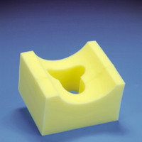 Head Cradle without Trach Slit, 9" x 8" x 4", Yellow