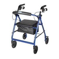 GoLite Bariatric Steel Rollator, Padded Seat, Blue