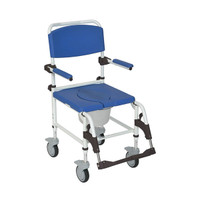 Aluminum Rehab Shower Commode Chair with Casters