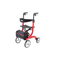 Nitro Aluminum Rollator, Tall Height, 10" Casters, Red Frame