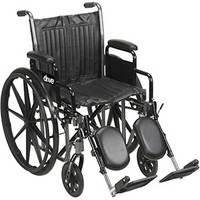 Silver Sport 2 16" Wheelchair with Silver Vein Finish, Detachable Full Desk Arms and Elevating Leg Rests