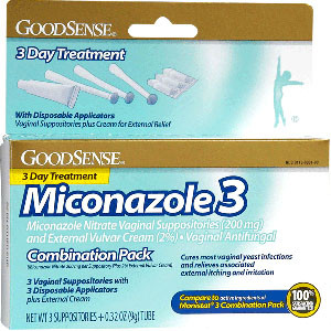 Miconazole 3 Combination Pack, Suppositories with Applicators and