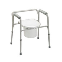 Padded Drop Arm Commode 350 lbs.