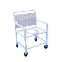 PVC ExtraWide Shower Commode Chair, 42 H x 30 W x 26 D