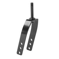 Fork and Stem Assembly, Black, Aluminum, 6" x 2" and 8" Casters