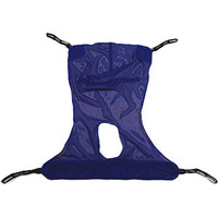 Reliant Full Body Sling with Commode Opening, XLarge, Blue, Mesh