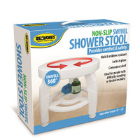 Swivel Shower Stool, 161/2" dia. Seat, Height Adjustable from 17"  19"