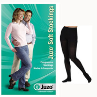 Juzo Soft Pantyhose, 2030, Petite, Full Foot, Black, Size 3