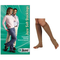 Juzo Soft KneeHigh with 5cm Silicone Border, 3040 mmHg, Open Toe, Beige, Size 3