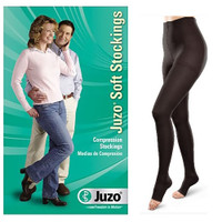 Juzo Soft Pantyhose, 3040, Open Toe, Black, Size 2