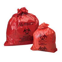 Biohazard Bags, Red, 25" x 34"
