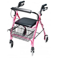 Lumex Walkabout Lite FourWheel Rollator, Pink, 6" Wheel