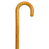 Spiral Tourist Handle Cane, Natural Stain, 36"  37"