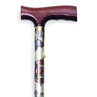 Folding Travel Cane with Fritz Handle, Compass Rose, 33"  37"