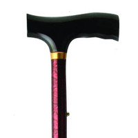 Travel Folding Cane with Fritz Handle, Red Marble