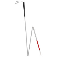 Folding Blind Cane with Putter Grip and Wrist Strap