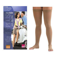 Mediven Plus ThighHigh with Silicone Band, 4050, Petite, Open, Beige, Size 2