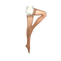 Mediven Sheer & Soft ThighHigh with Lace Silicone Band, 3040 mmHg, Closed Toe, Natural, Size 3
