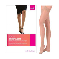 Mediven Sheer & Soft ThighHigh with Lace Silicone Band, 3040, Closed, Natural, Size 4