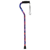 Aluminum Adjustable Offset Cane, Maui Flowers, 30"  39" Height Adjustment