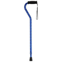 Aluminum Adjustable Offset Cane, Blue Wave, 30"  39" Height Adjustment