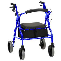 Zoom 18 Rolling Walker, Blue, Padded, 8 Wheel Size