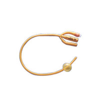 Gold 3Way SiliconeCoated Foley Catheter 22 Fr 5 cc