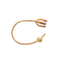 Gold 3Way SiliconeCoated Foley Catheter 16 Fr 30 cc