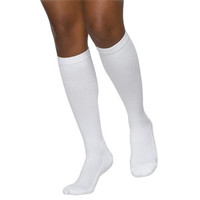 Cotton Comfort Men's KneeHigh Compression Stockings Medium Long, White